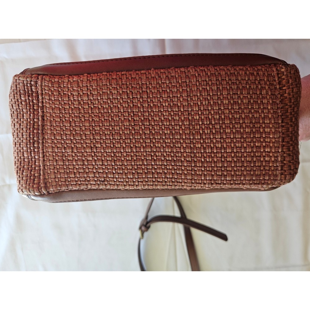 Relic Brown Woven Shoulder Bag With Leather Trim Adjustable Strap For Women - Picture 10 of 12